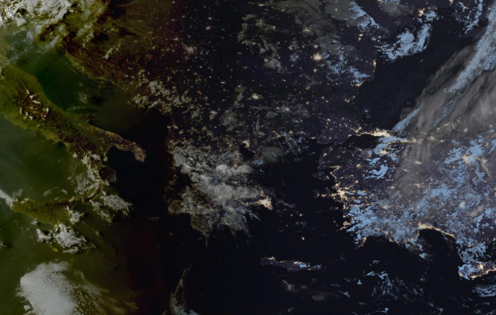 Τελευταία δορυφορική εικόνα νεφοκάλυψης