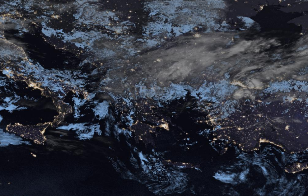 Τελευταία δορυφορική εικόνα νεφοκάλυψης