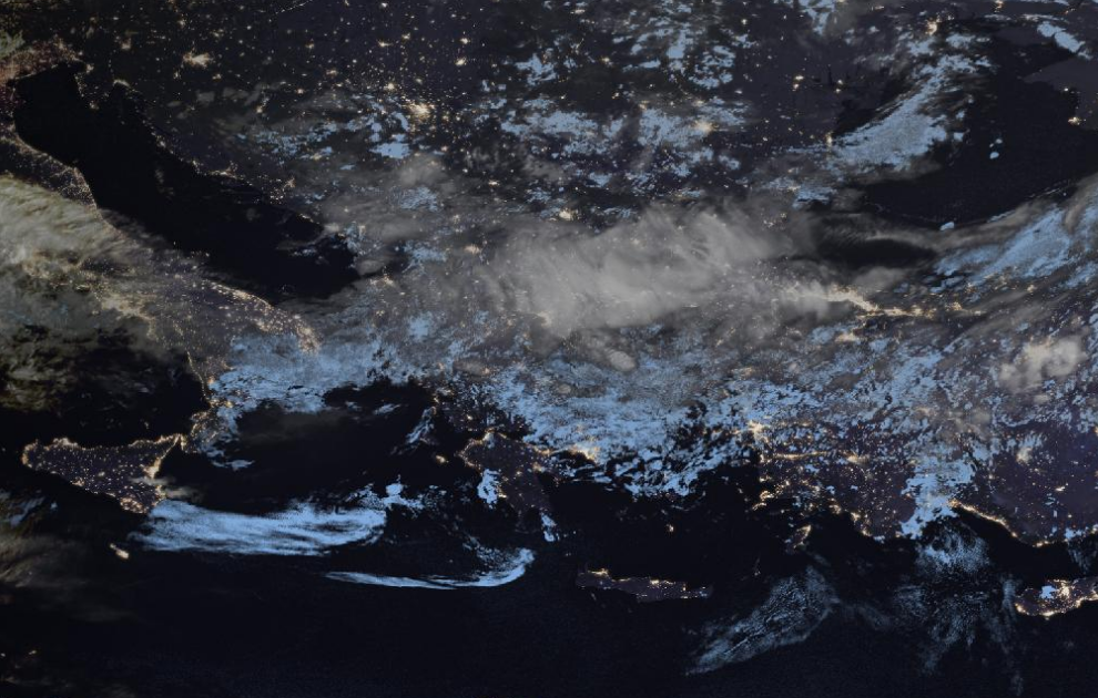 Τελευταία δορυφορική εικόνα νεφοκάλυψης