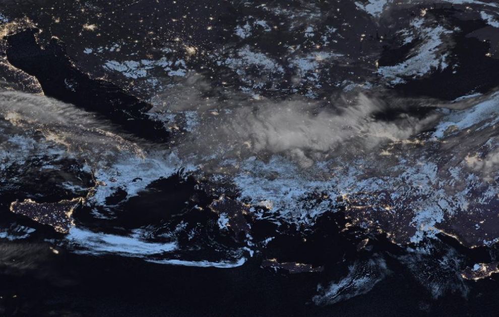 Τελευταία δορυφορική εικόνα νεφοκάλυψης