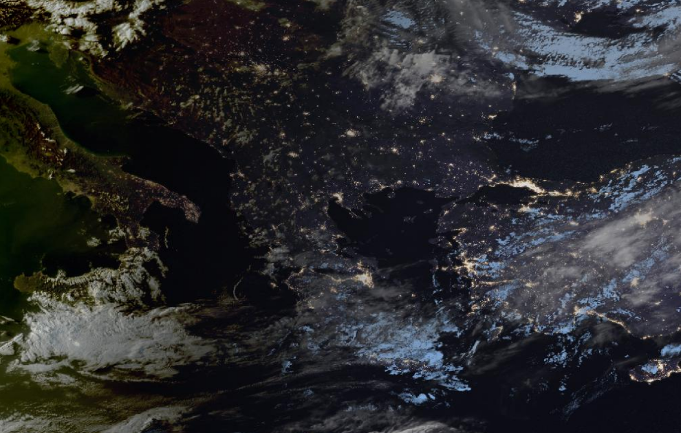 Τελευταία δορυφορική εικόνα νεφοκάλυψης