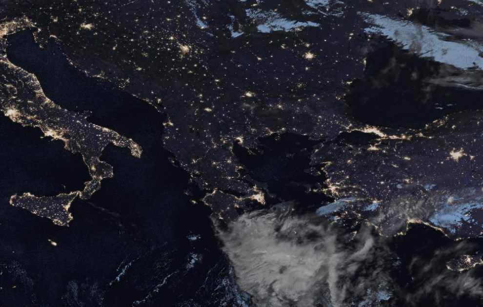 Τελευταία δορυφορική εικόνα νεφοκάλυψης