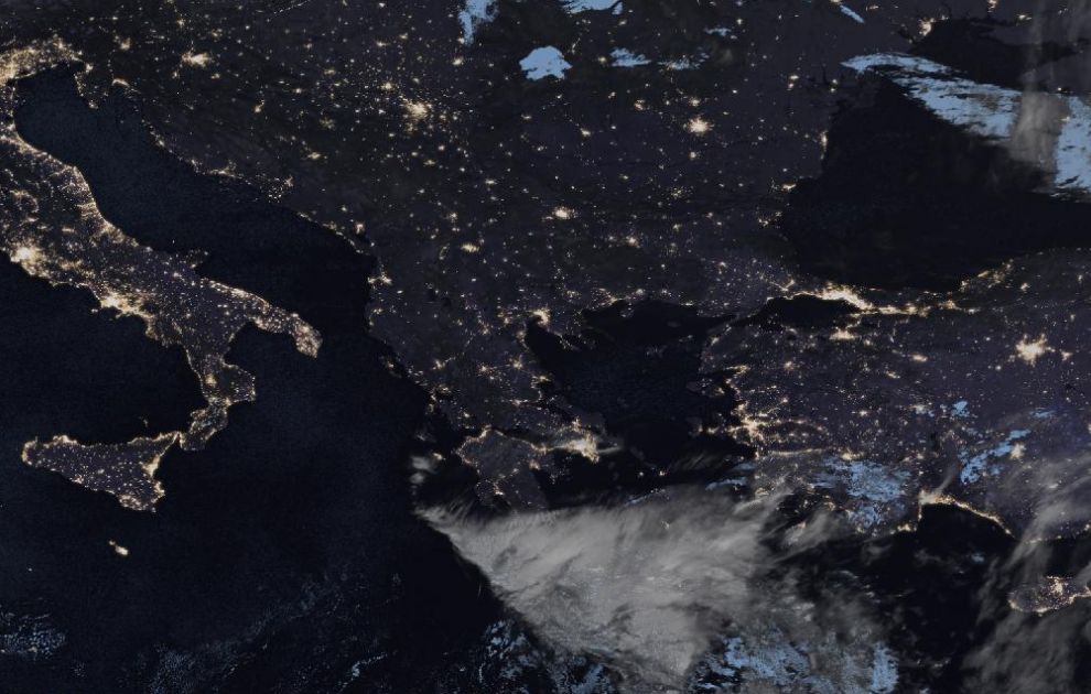 Τελευταία δορυφορική εικόνα νεφοκάλυψης