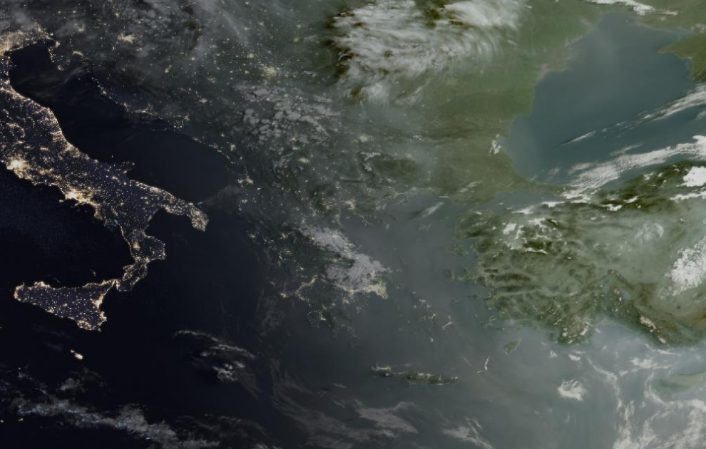 Τελευταία δορυφορική εικόνα νεφοκάλυψης