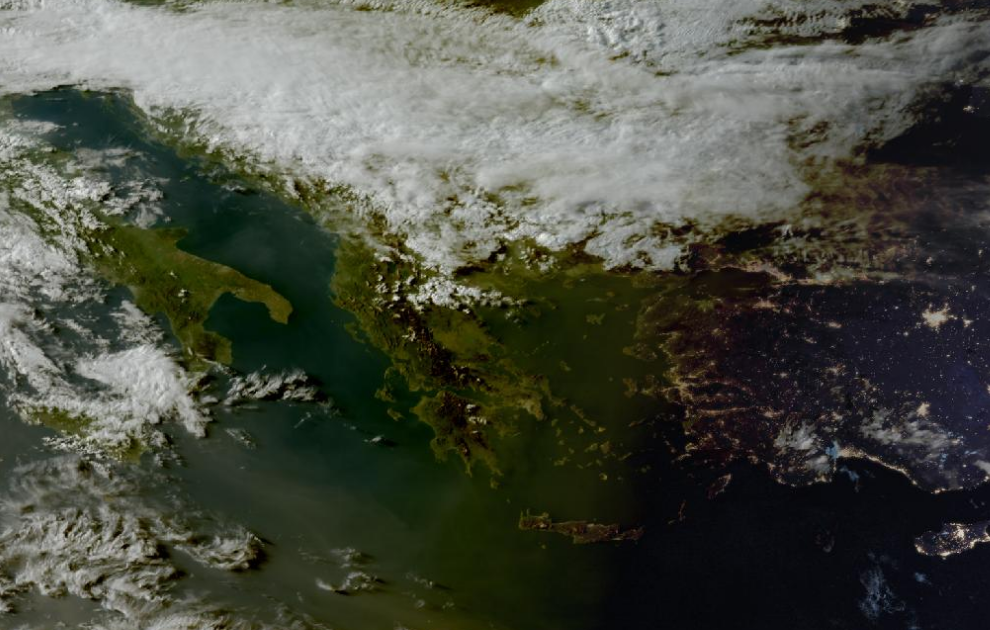 Τελευταία δορυφορική εικόνα νεφοκάλυψης