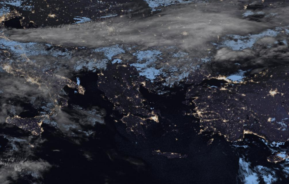 Τελευταία δορυφορική εικόνα νεφοκάλυψης