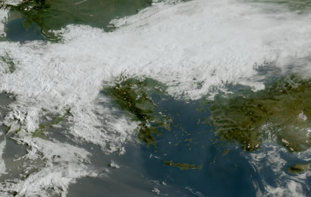 Τελευταία δορυφορική εικόνα νεφοκάλυψης