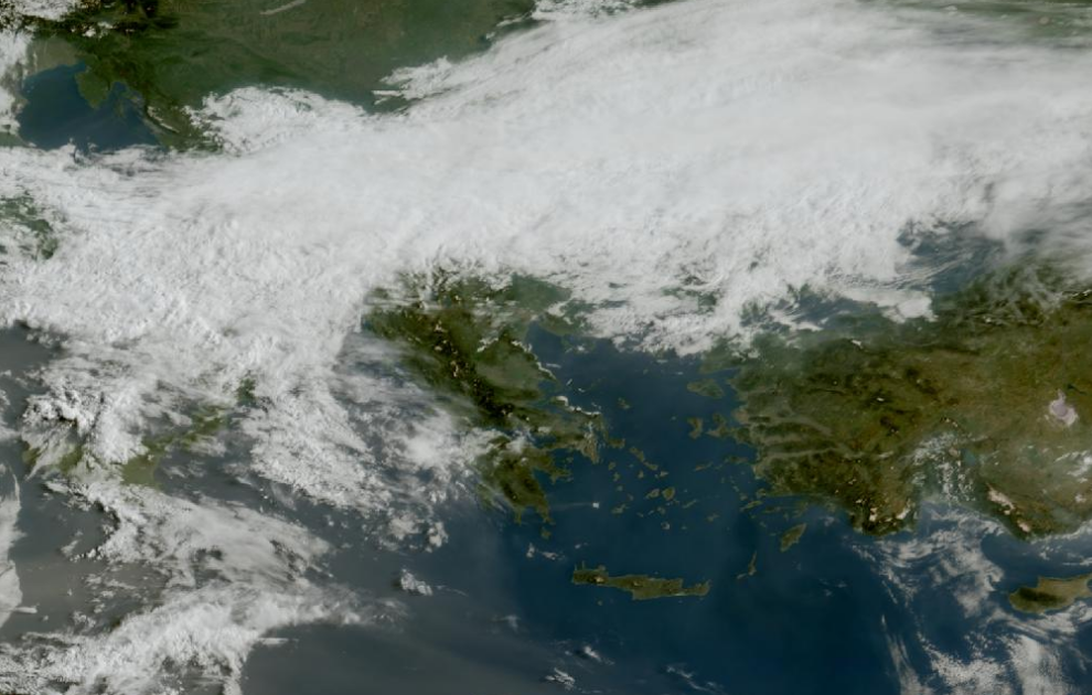 Τελευταία δορυφορική εικόνα νεφοκάλυψης