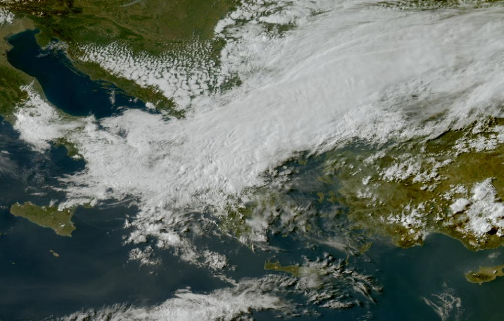 Τελευταία δορυφορική εικόνα νεφοκάλυψης