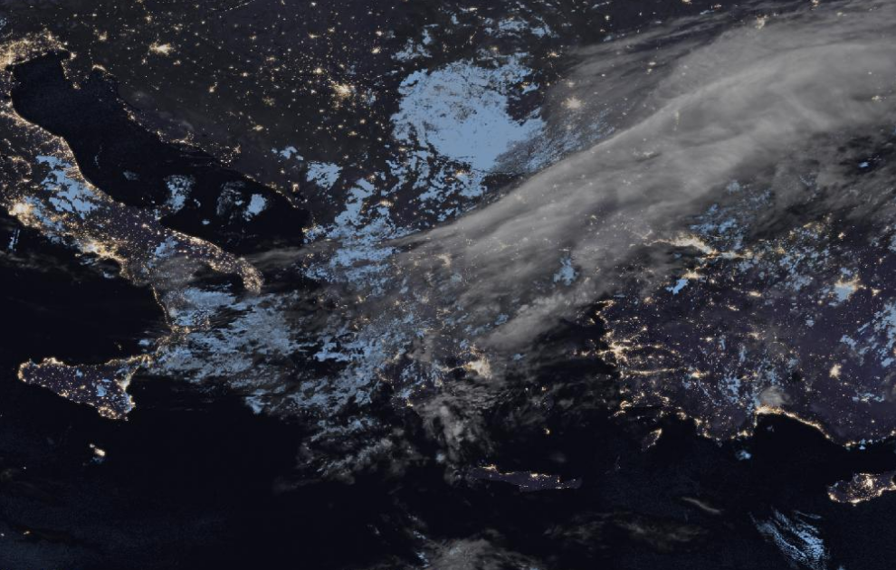 Τελευταία δορυφορική εικόνα νεφοκάλυψης