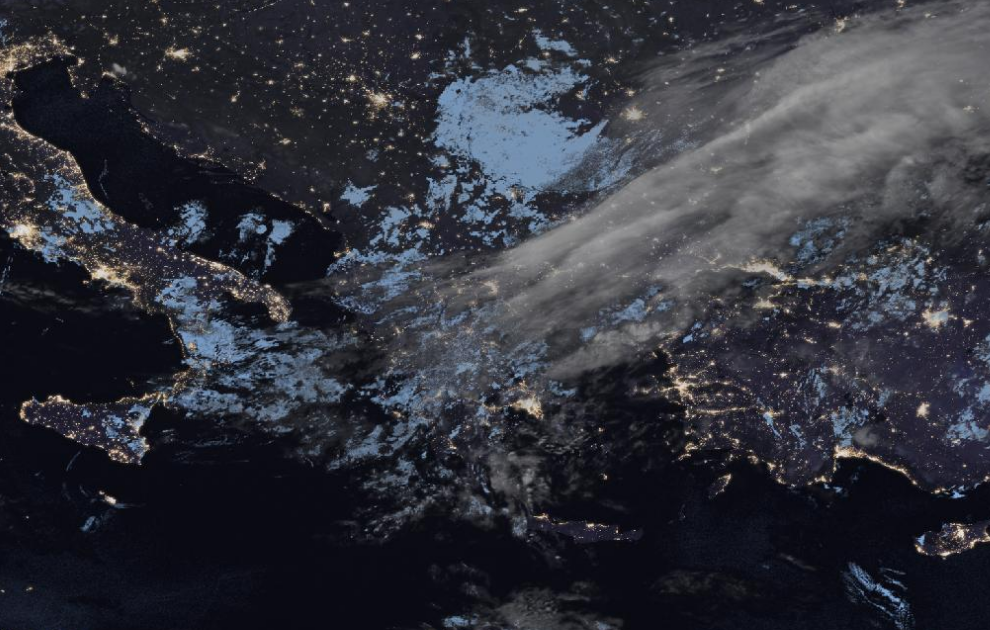 Τελευταία δορυφορική εικόνα νεφοκάλυψης