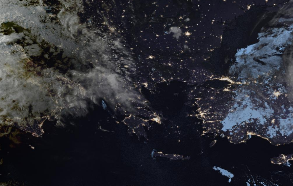 Τελευταία δορυφορική εικόνα νεφοκάλυψης