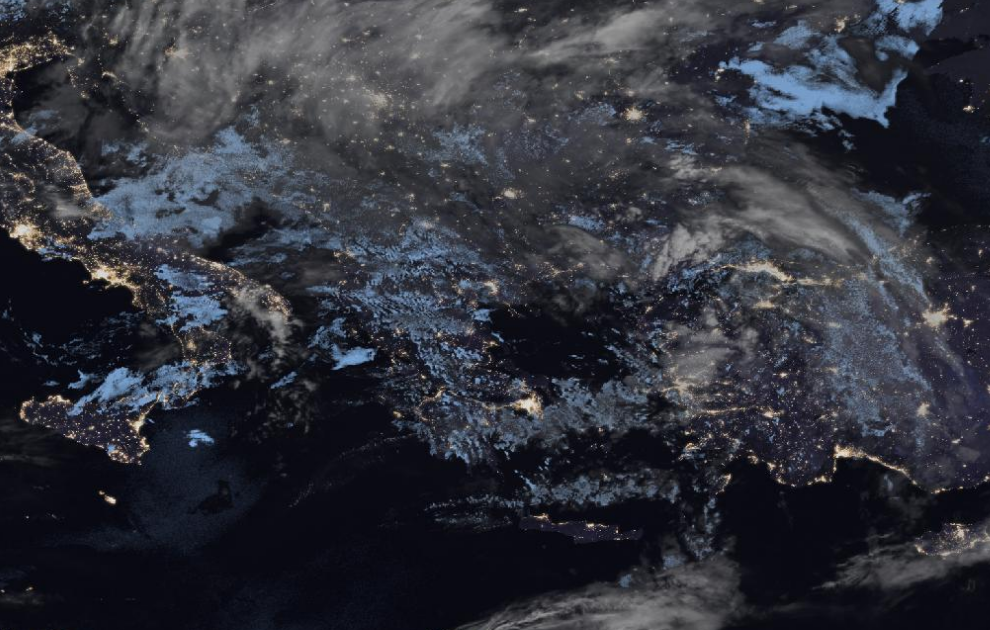 Τελευταία δορυφορική εικόνα νεφοκάλυψης