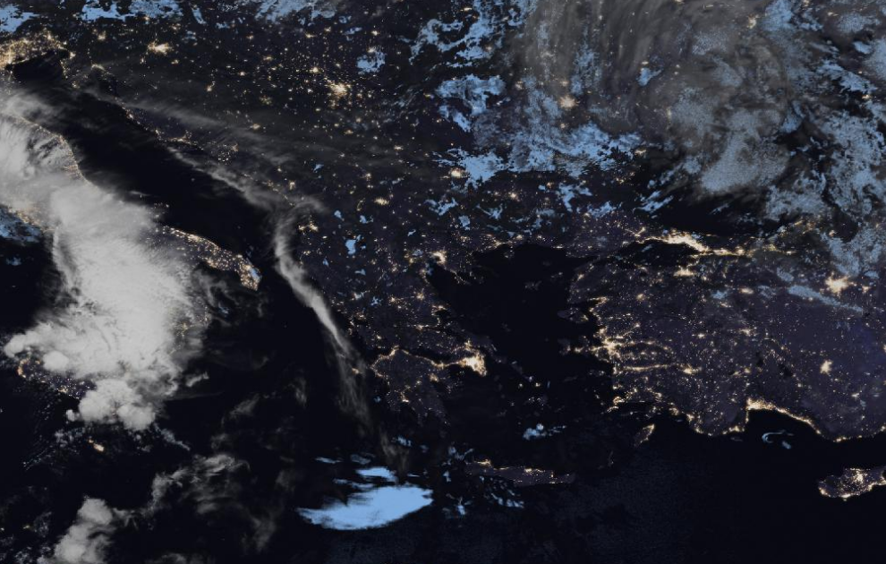 Τελευταία δορυφορική εικόνα νεφοκάλυψης