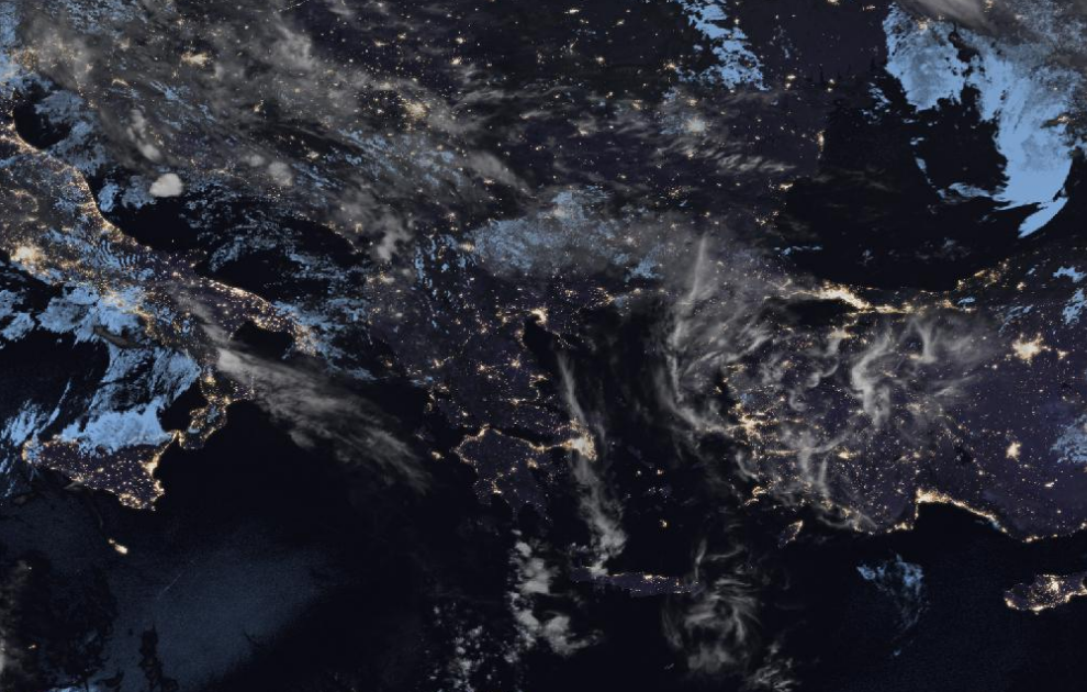 Τελευταία δορυφορική εικόνα νεφοκάλυψης
