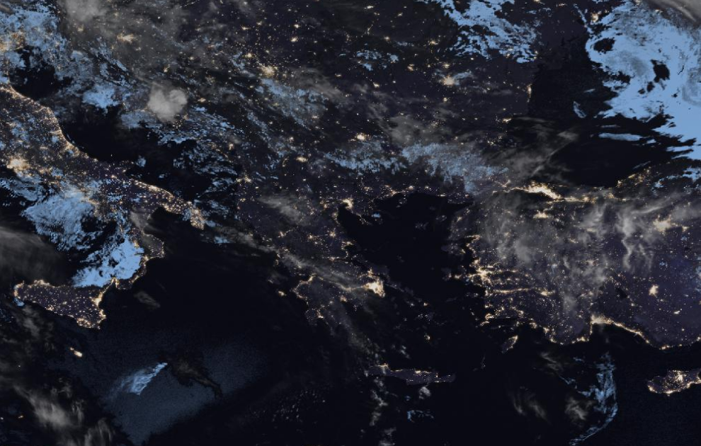 Τελευταία δορυφορική εικόνα νεφοκάλυψης