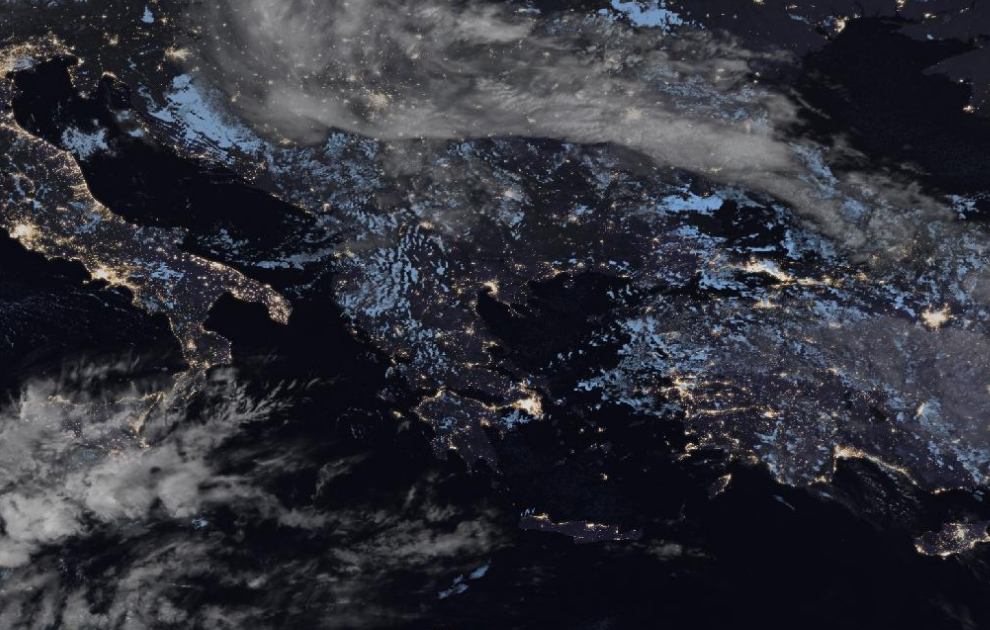 Τελευταία δορυφορική εικόνα νεφοκάλυψης