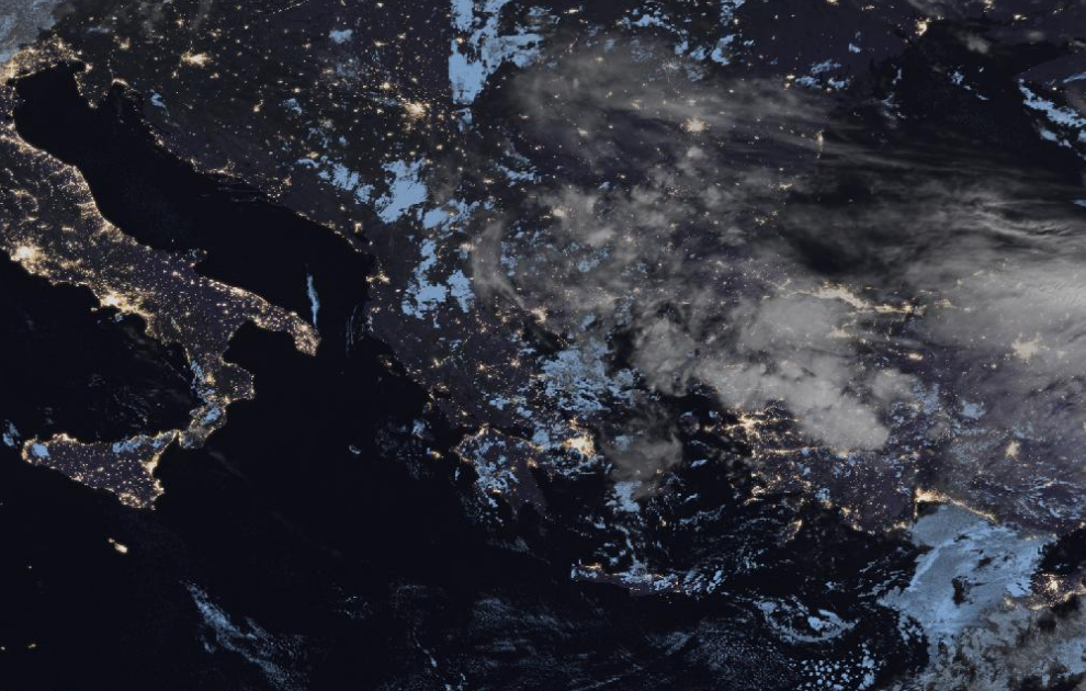 Τελευταία δορυφορική εικόνα νεφοκάλυψης