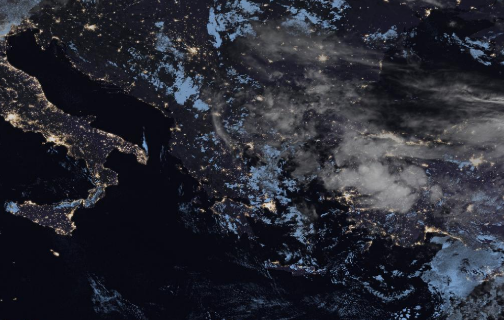 Τελευταία δορυφορική εικόνα νεφοκάλυψης