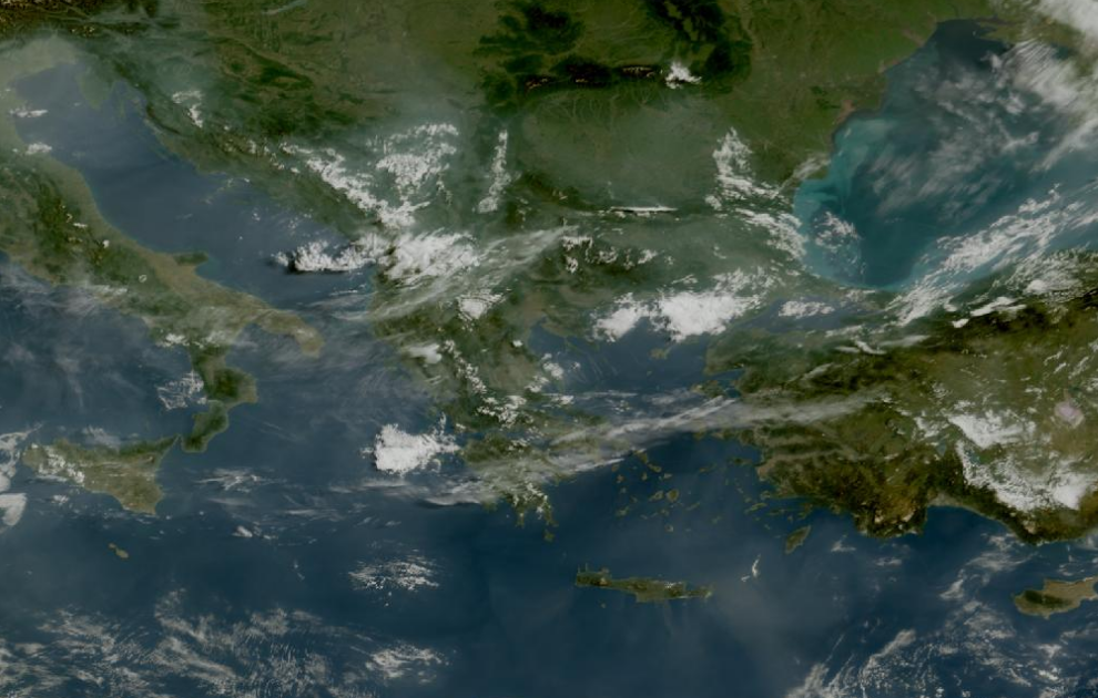 Τελευταία δορυφορική εικόνα νεφοκάλυψης