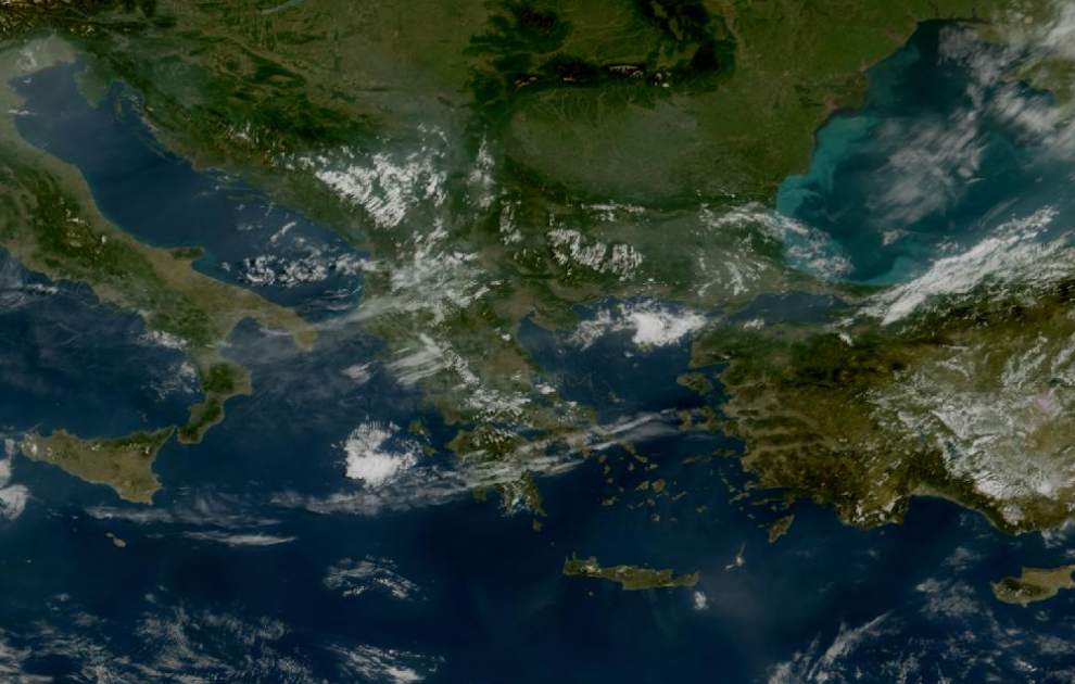 Τελευταία δορυφορική εικόνα νεφοκάλυψης