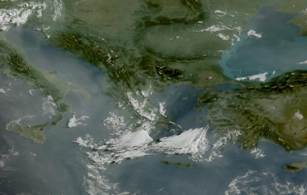 Τελευταία δορυφορική εικόνα νεφοκάλυψης
