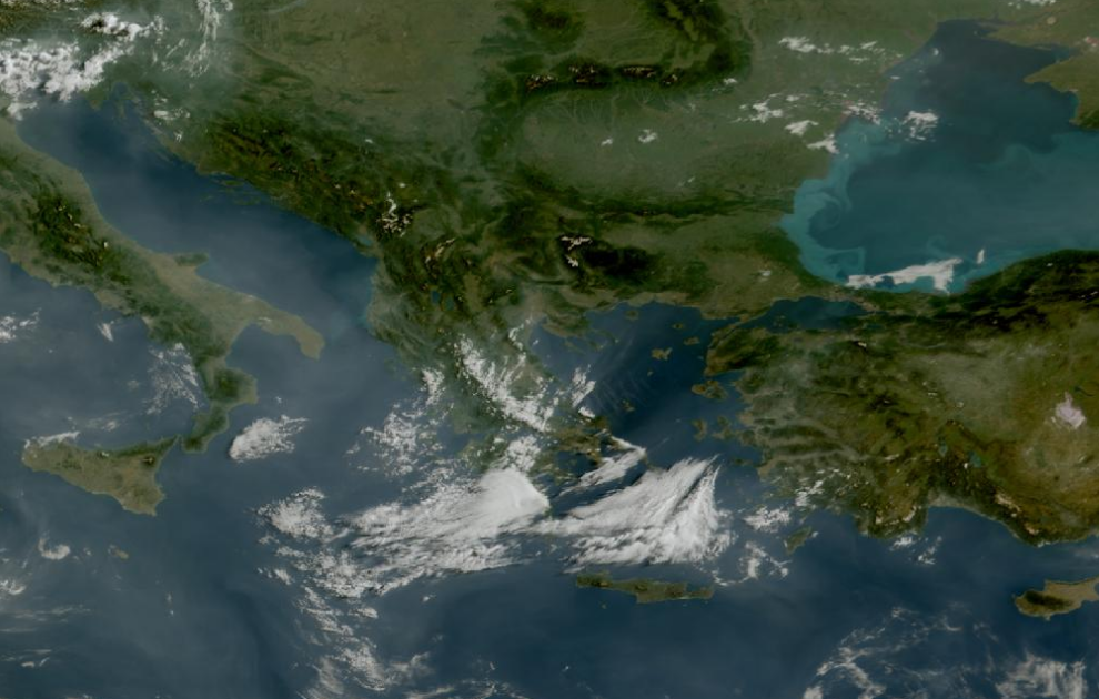 Τελευταία δορυφορική εικόνα νεφοκάλυψης