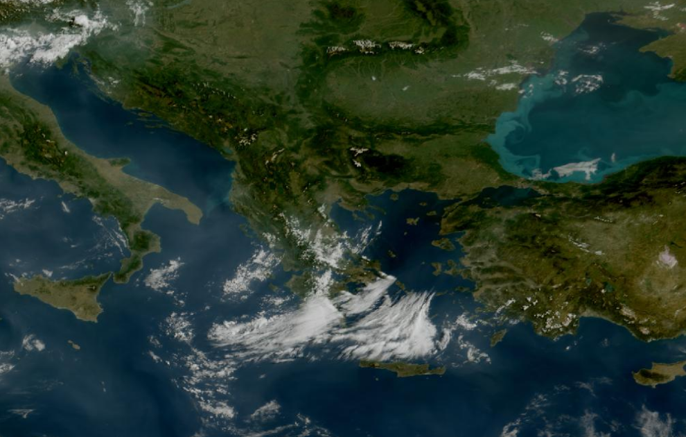 Τελευταία δορυφορική εικόνα νεφοκάλυψης