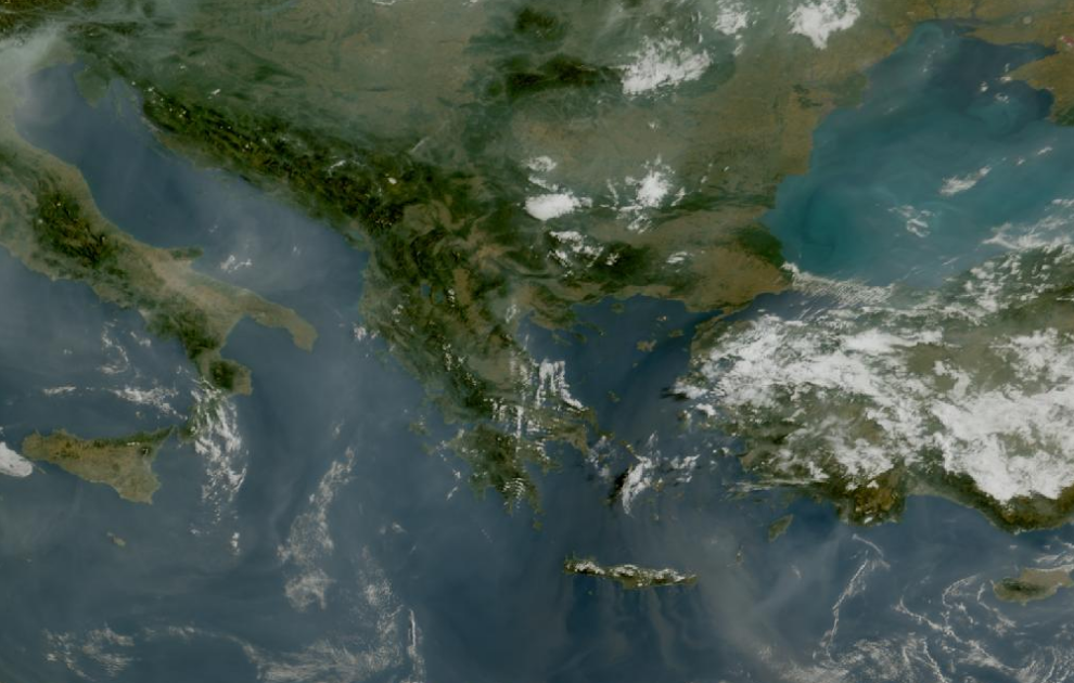 Τελευταία δορυφορική εικόνα νεφοκάλυψης