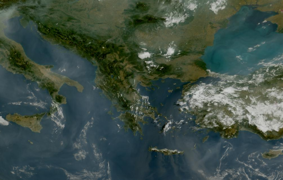 Τελευταία δορυφορική εικόνα νεφοκάλυψης