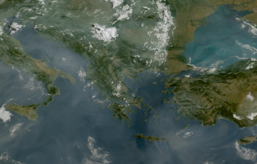 Τελευταία δορυφορική εικόνα νεφοκάλυψης