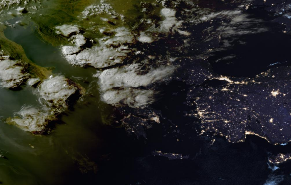 Τελευταία δορυφορική εικόνα νεφοκάλυψης