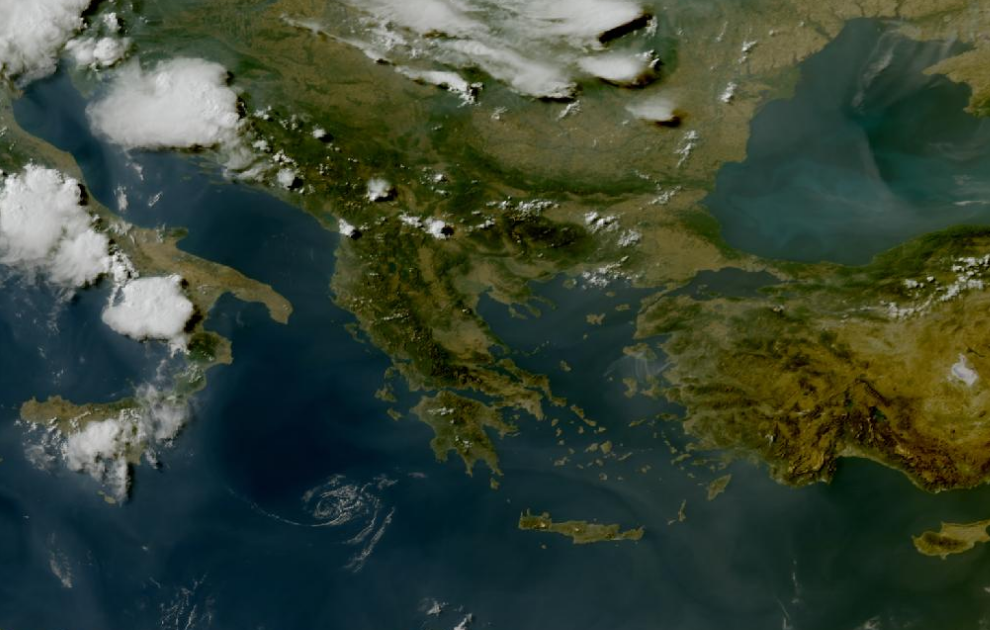 Τελευταία δορυφορική εικόνα νεφοκάλυψης