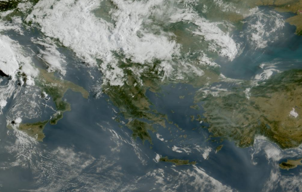 Τελευταία δορυφορική εικόνα νεφοκάλυψης