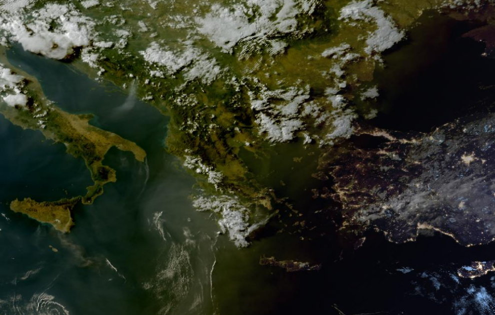 Τελευταία δορυφορική εικόνα νεφοκάλυψης