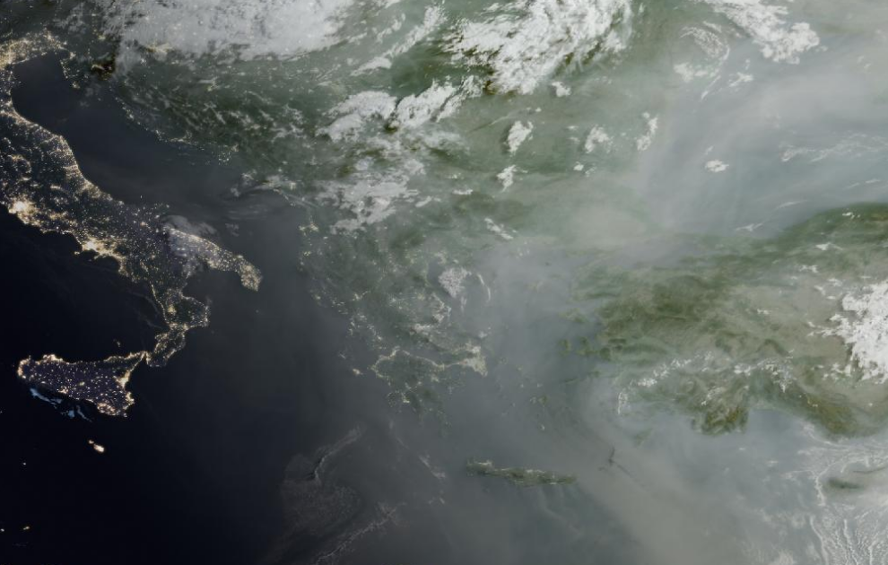 Τελευταία δορυφορική εικόνα νεφοκάλυψης