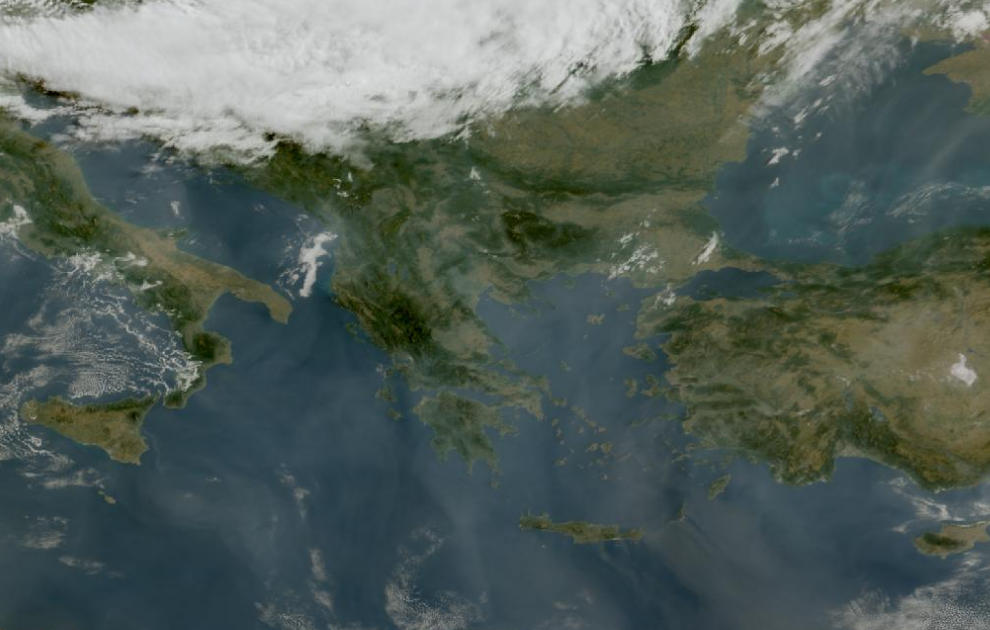 Τελευταία δορυφορική εικόνα νεφοκάλυψης