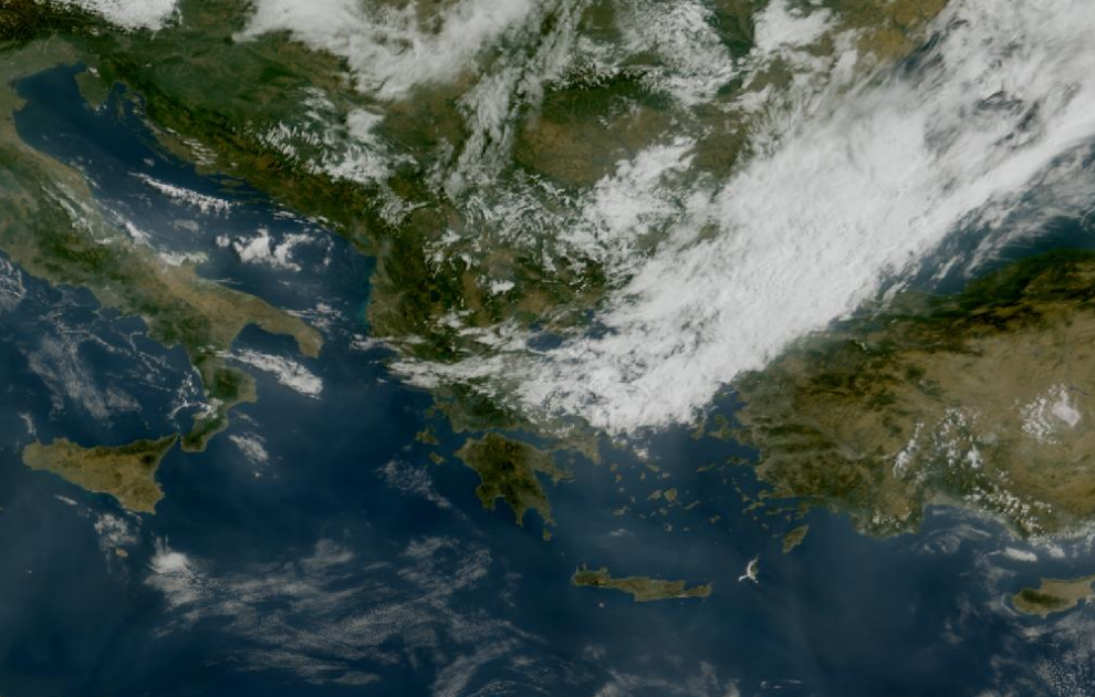 Τελευταία δορυφορική εικόνα νεφοκάλυψης