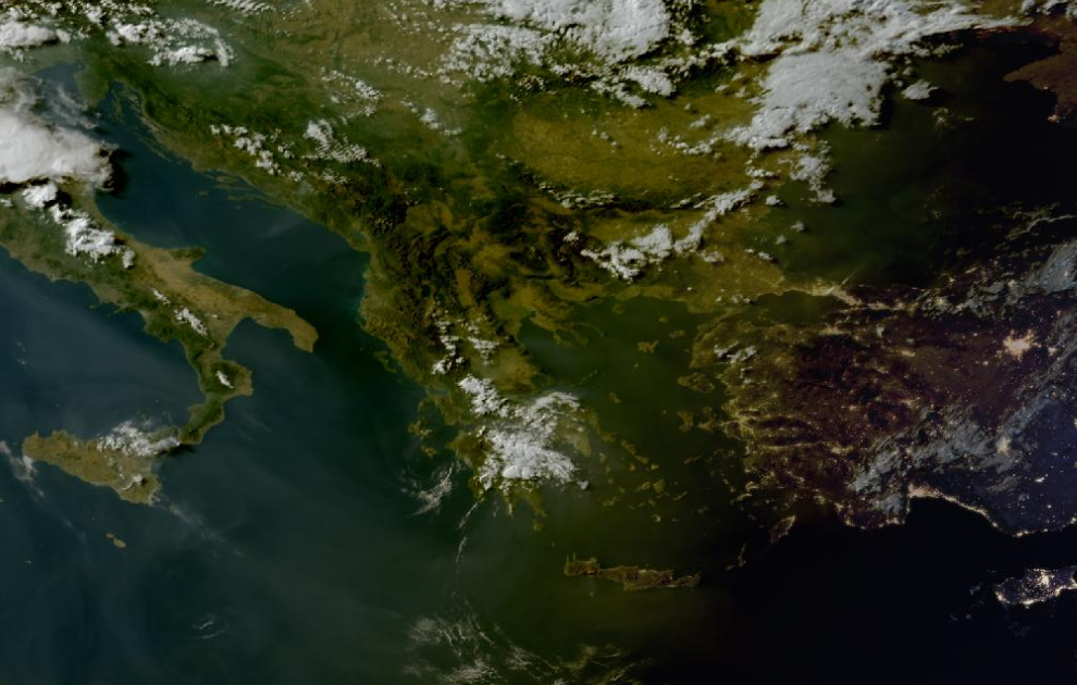 Τελευταία δορυφορική εικόνα νεφοκάλυψης