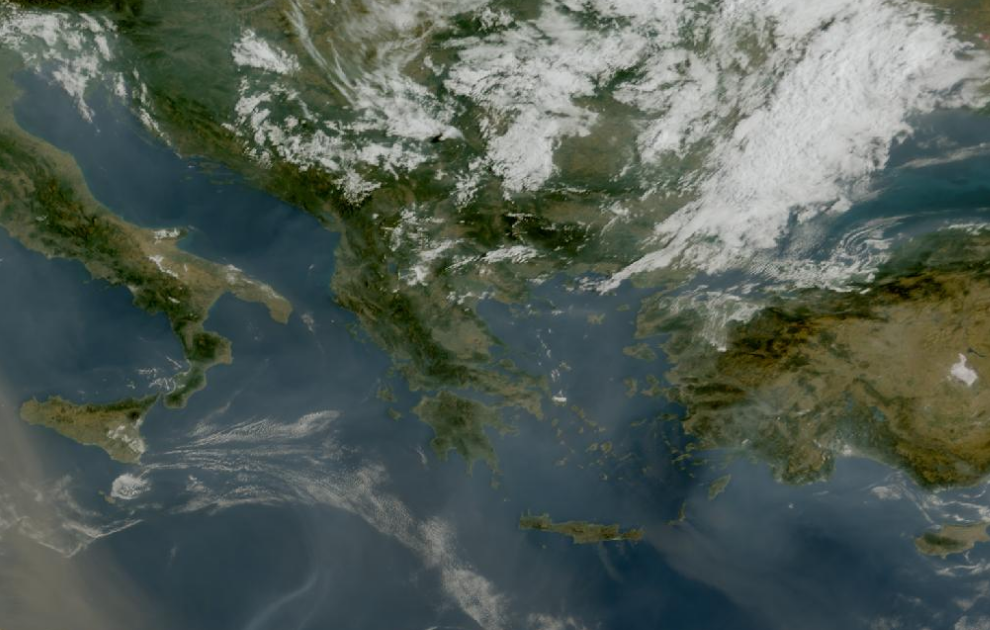 Τελευταία δορυφορική εικόνα νεφοκάλυψης