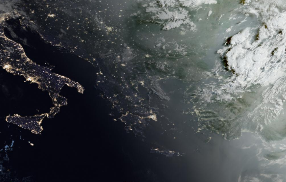 Τελευταία δορυφορική εικόνα νεφοκάλυψης