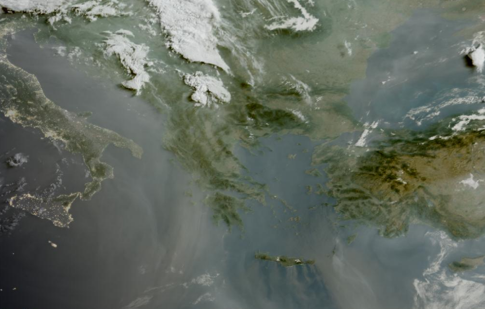 Τελευταία δορυφορική εικόνα νεφοκάλυψης