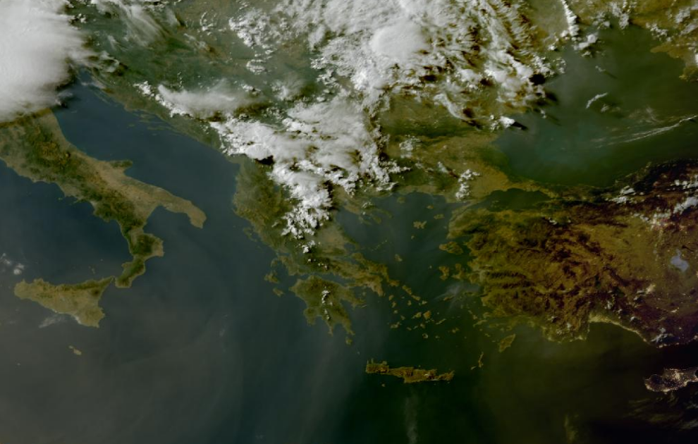 Τελευταία δορυφορική εικόνα νεφοκάλυψης