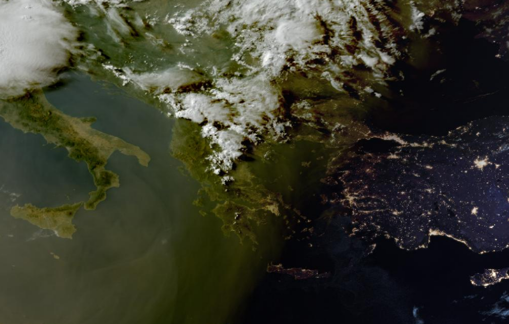 Τελευταία δορυφορική εικόνα νεφοκάλυψης