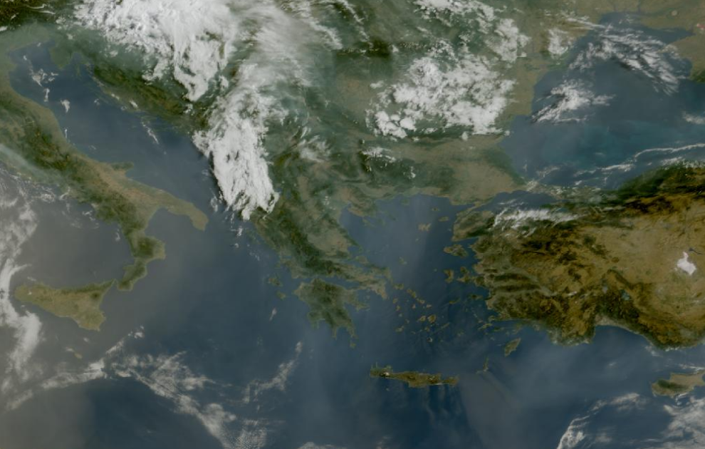 Τελευταία δορυφορική εικόνα νεφοκάλυψης