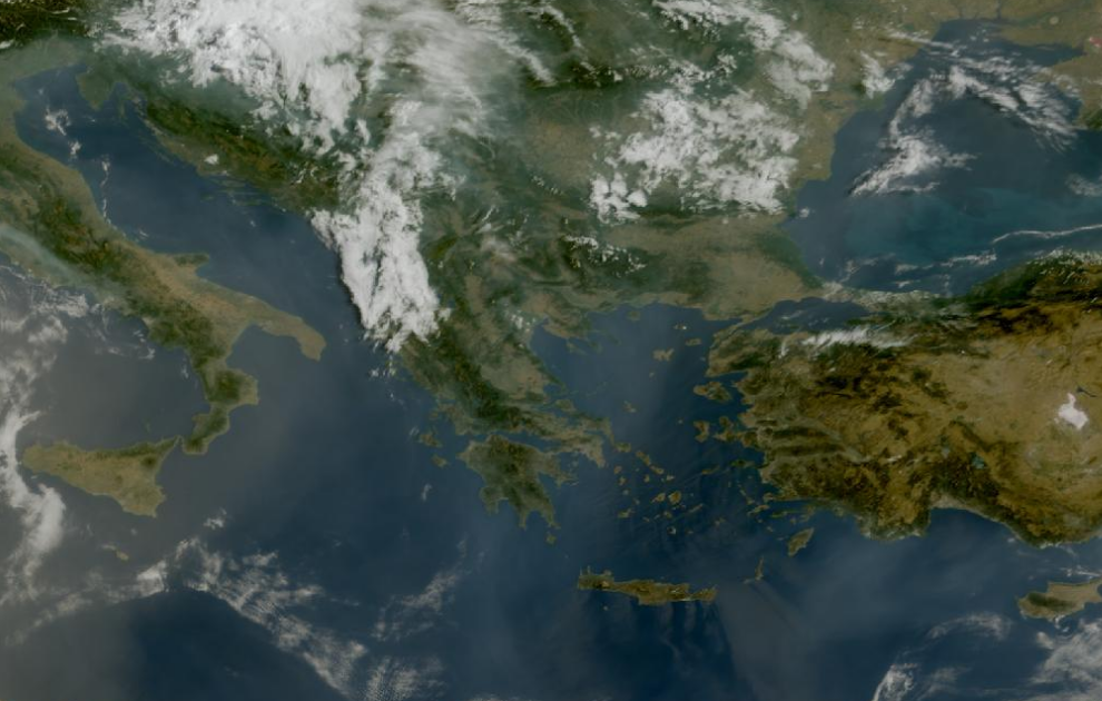 Τελευταία δορυφορική εικόνα νεφοκάλυψης