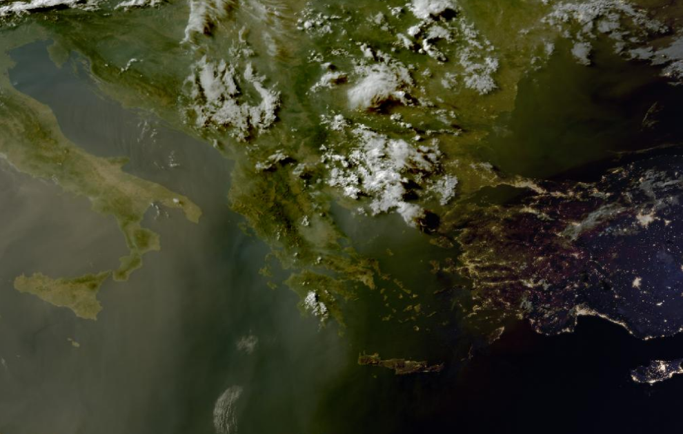 Τελευταία δορυφορική εικόνα νεφοκάλυψης
