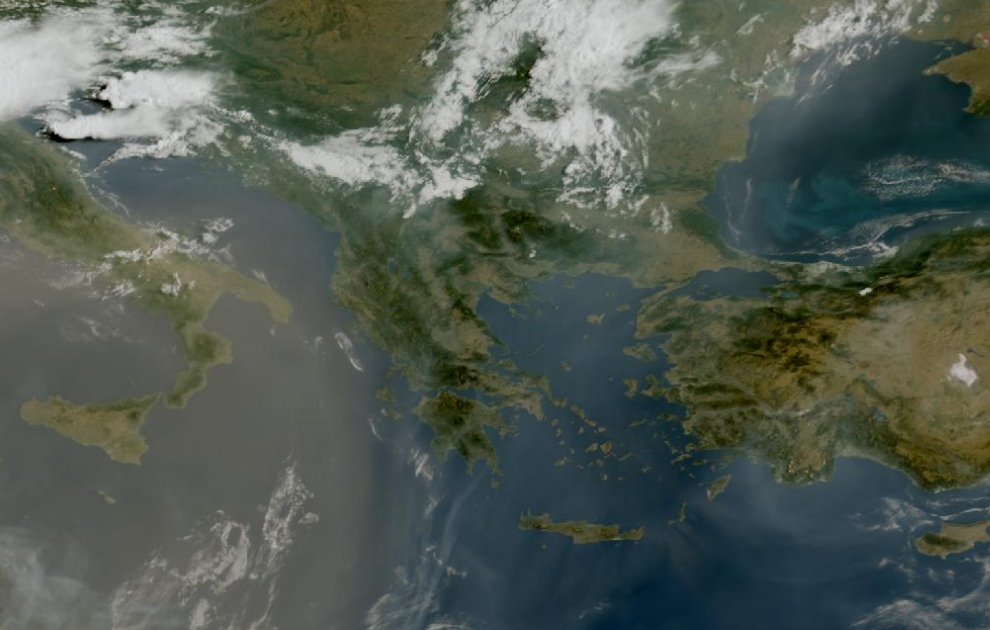 Τελευταία δορυφορική εικόνα νεφοκάλυψης