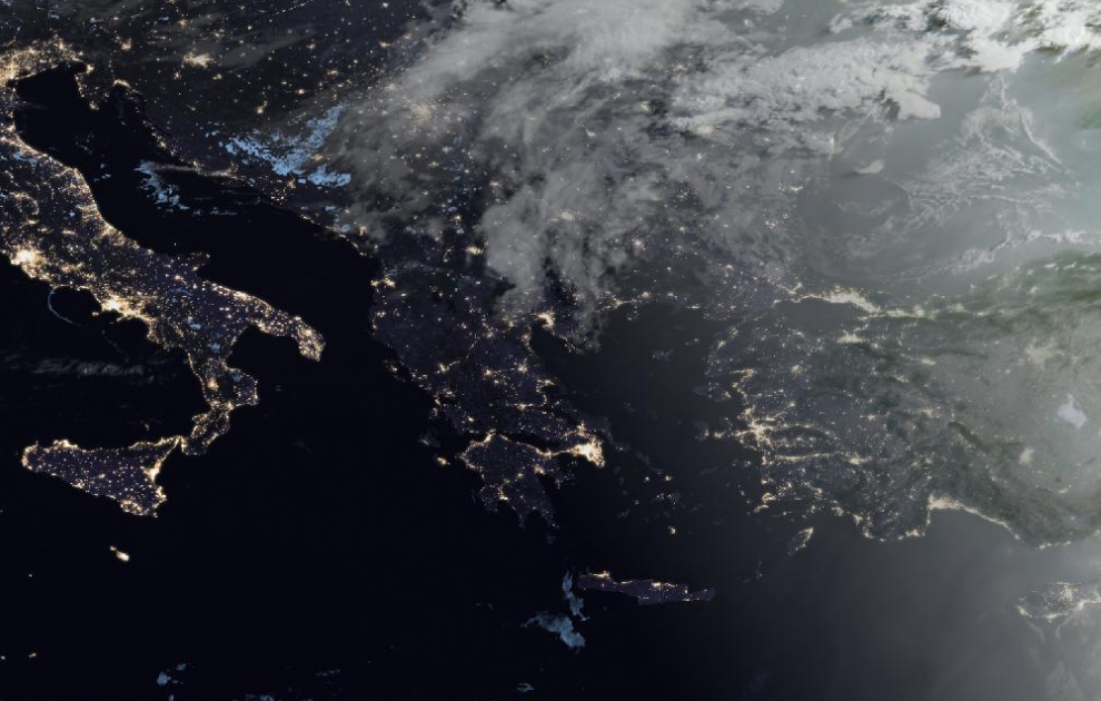 Τελευταία δορυφορική εικόνα νεφοκάλυψης