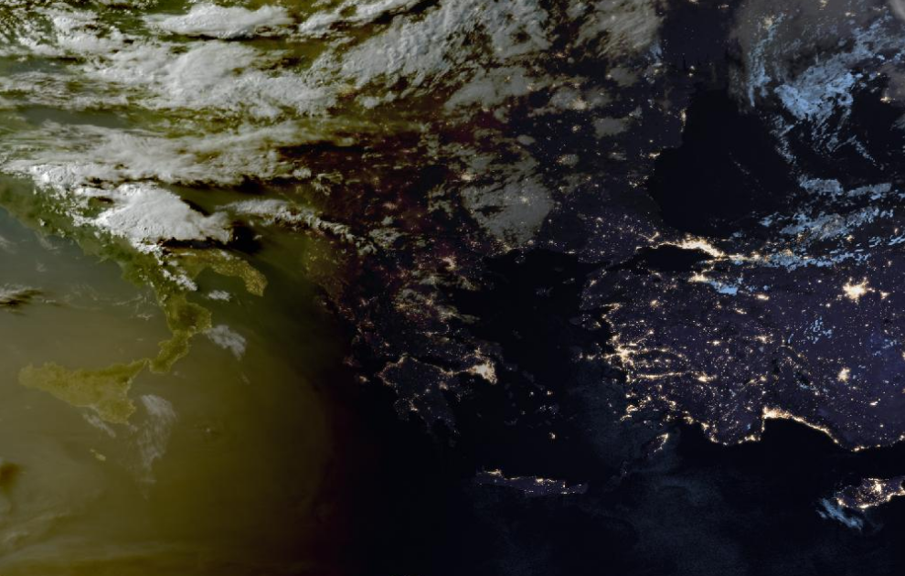 Τελευταία δορυφορική εικόνα νεφοκάλυψης